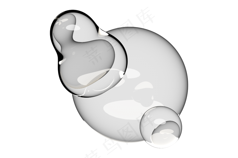 高清日系极简逼真透明水滴液体气泡水珠空气感png免扣素材 (