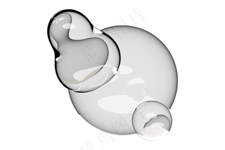 高清日系极简逼真透明水滴液体气泡水珠空气感png免扣素材 (