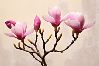 立春盛开的玉兰花粉色玉兰花摄影图