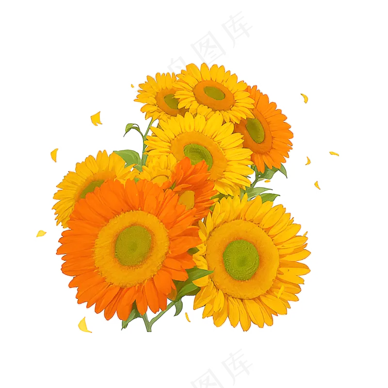 金色向日葵花丛素材5