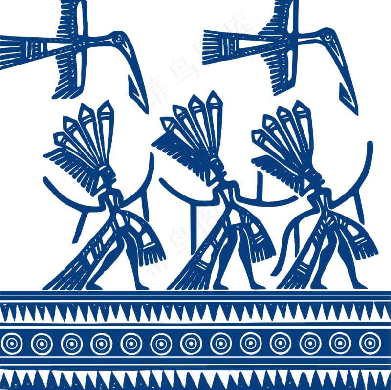 古代青花瓷图案花纹中国风图案祥云纹理传统图腾矢量AI设计素材 