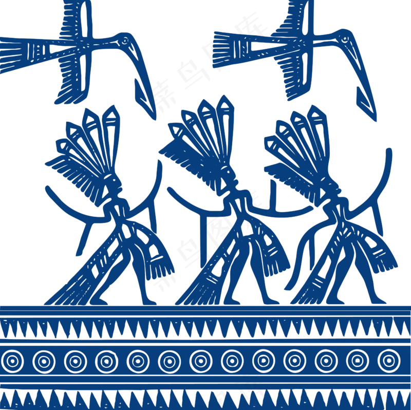 古代青花瓷图案花纹中国风图案祥云纹理传统图腾矢量AI设计素材 