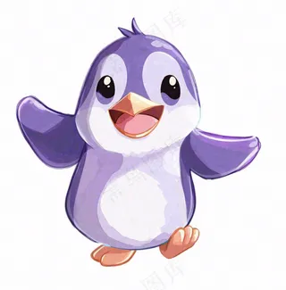 企鹅动物可爱卡通插画免抠