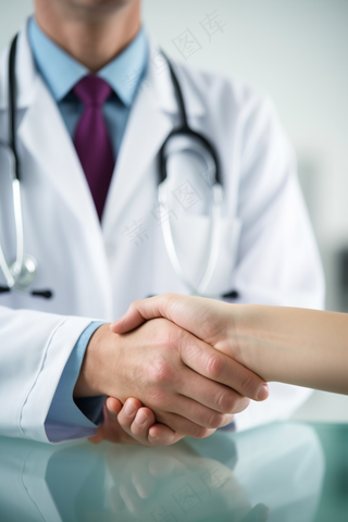 医生合作交流握手摄影图