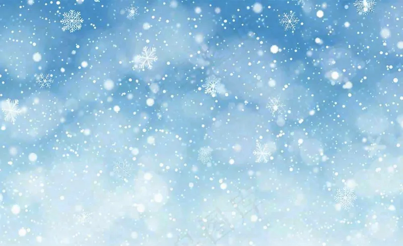 雪花飘落蓝色白雪背景立冬冬至大雪小雪卡通插画背景(1408x864)