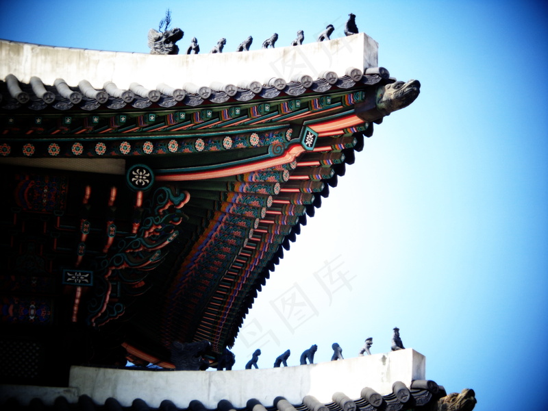 中式复古屋檐建筑