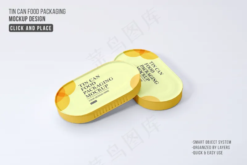 灰色背景双面罐头5样机psd模版下载