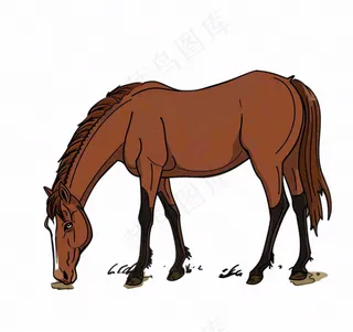骏马马匹动物卡通插画免抠