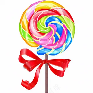 彩虹棒棒糖甜蜜卡通插画免抠