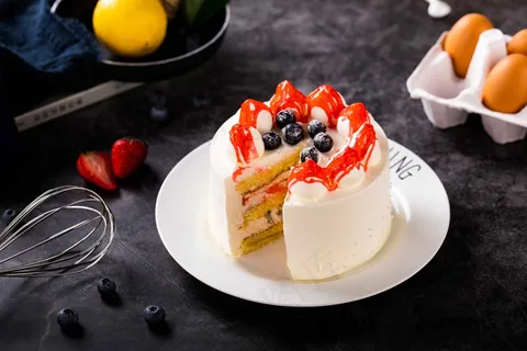 草莓水果蛋糕甜品背景