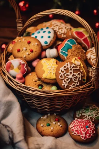 圣诞节日饼干装饰节日烘焙甜点摄影图