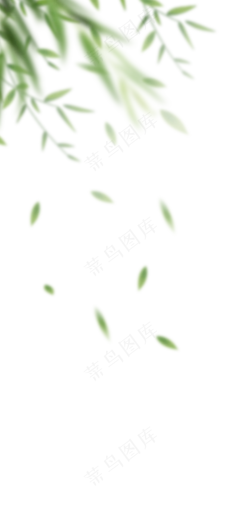 柳叶装饰侧边素材飘落免扣png