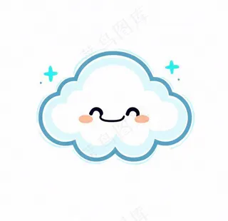 白云云朵天气卡通插画免抠
