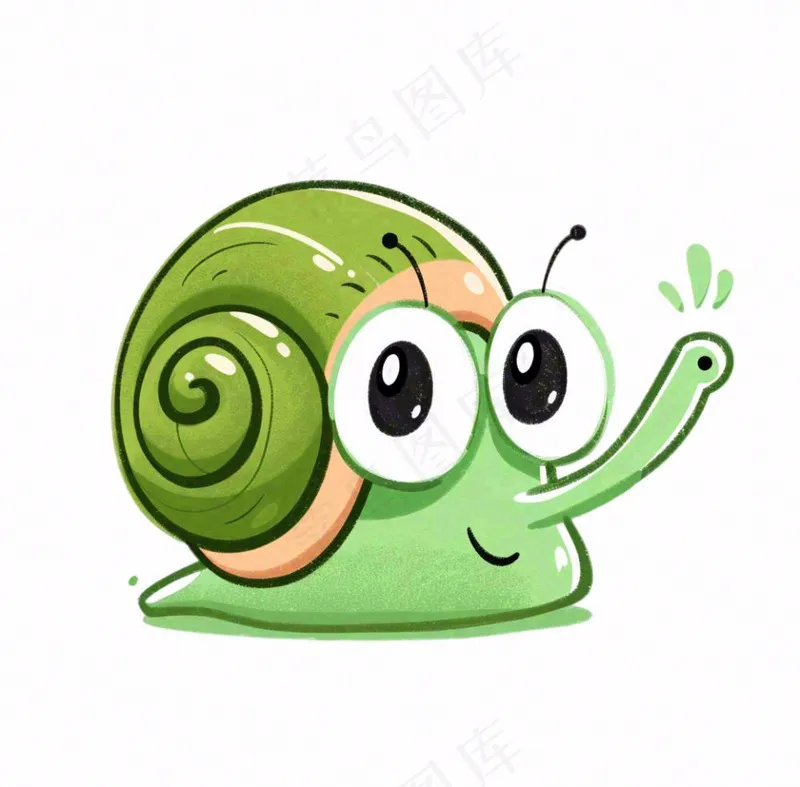 绿色蜗牛昆虫卡通插画免抠(1040x1024)