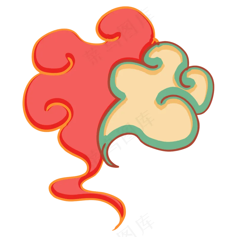 国潮敦煌云纹祥云插画免扣素材 (96)