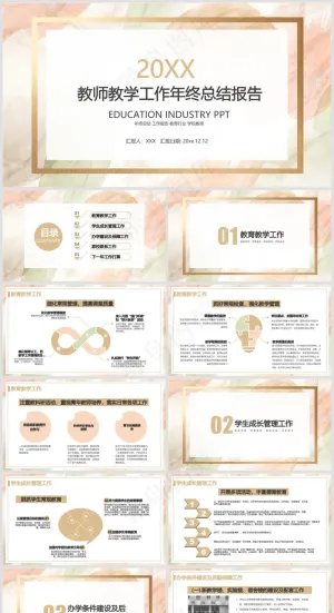 PPT模板丨莫兰蒂色系丨述职报告丨工作总结013预览图