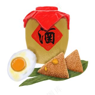粽子素材    酒坛  端午食物   食物插画   端午节插画