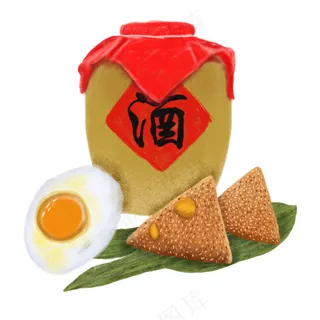 粽子素材    酒坛  端午食物   食物插画   端午节插画