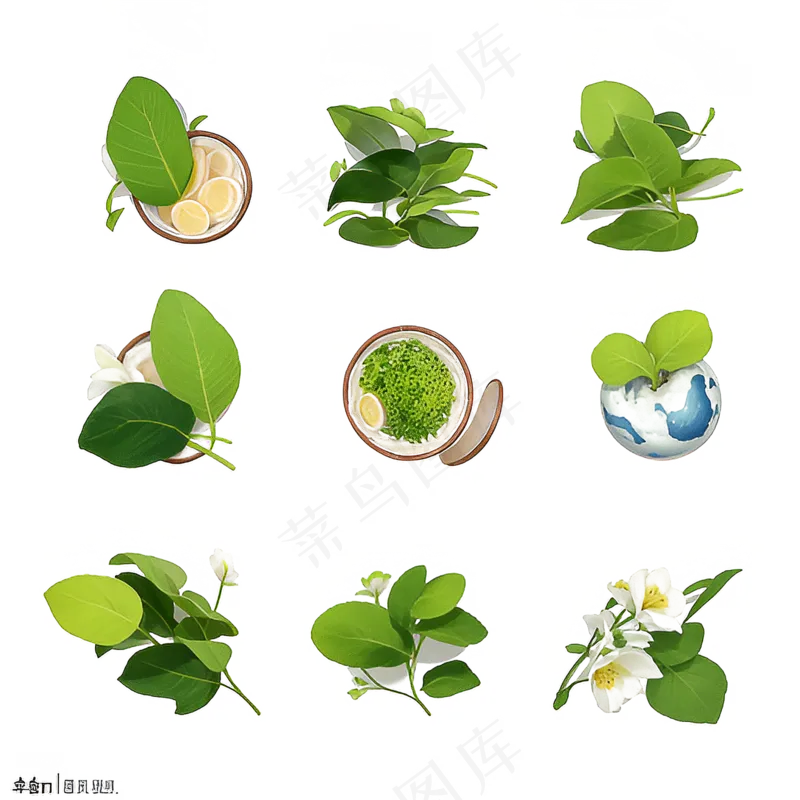 绿色手绘小植物花草系列免抠素材79