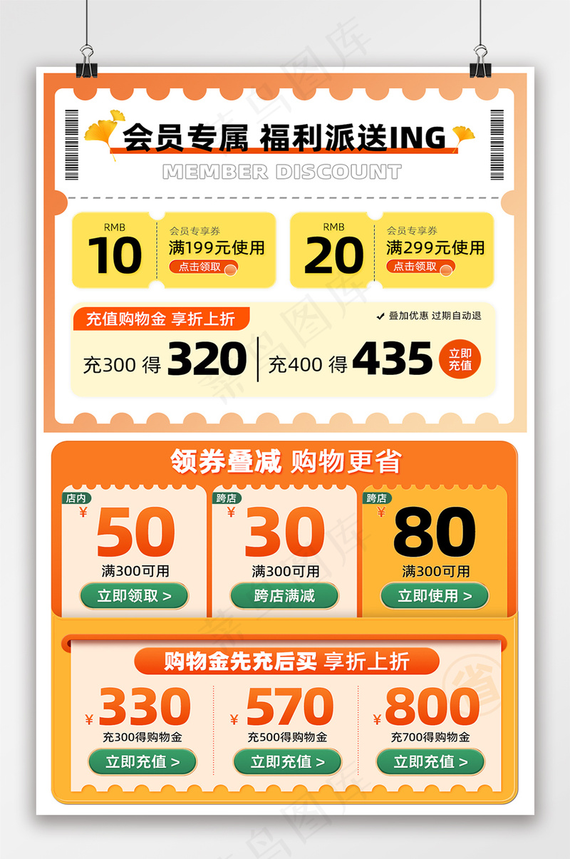 创新电商拼多多优惠券模板psd模版下载