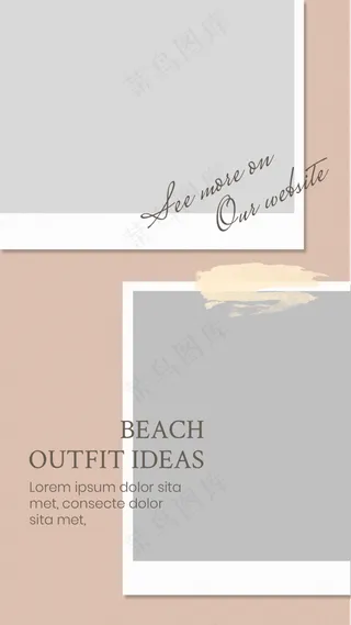 棕色背景撕裂风照片竖立形相册23