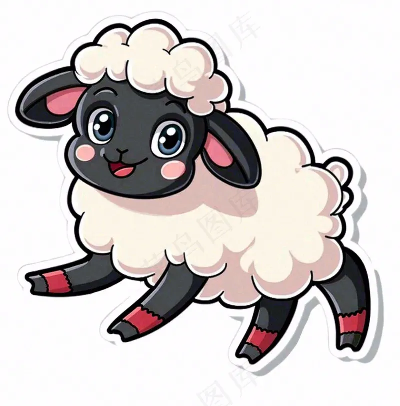 小绵羊动物卡通插画免抠(1024x1040)