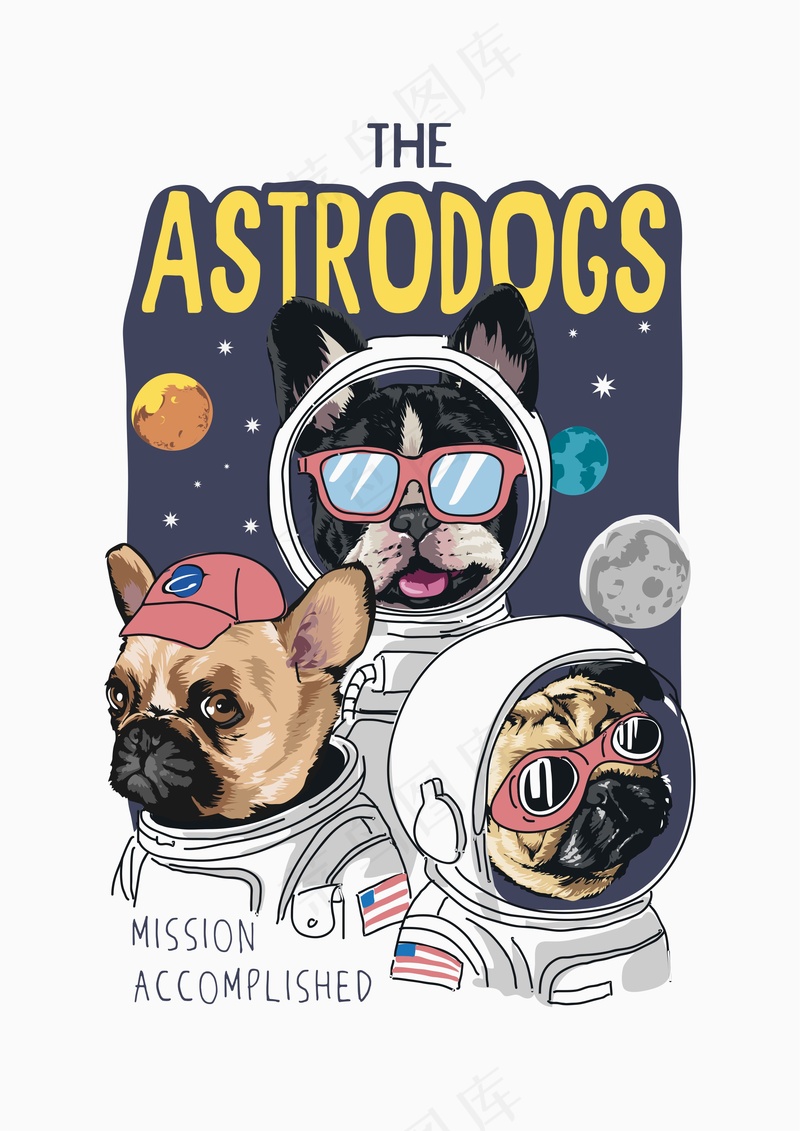 狗狗探索队 宇宙穿梭cdr矢量模版下载