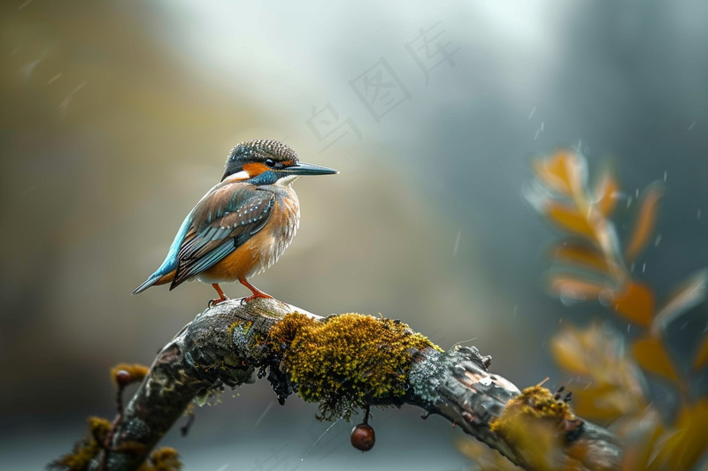 小鸟站在树枝上摄影图