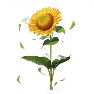 黄色向日葵免抠素材2