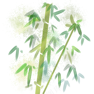 中国风水墨竹子图片古风竹叶竹林水彩手绘插画PNG免扣设计