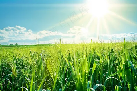 夏日公园石头上的小鸟绿意摄影图