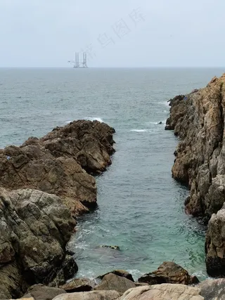 海岛景色海边礁石