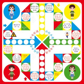 飞行棋棋盘卡通版