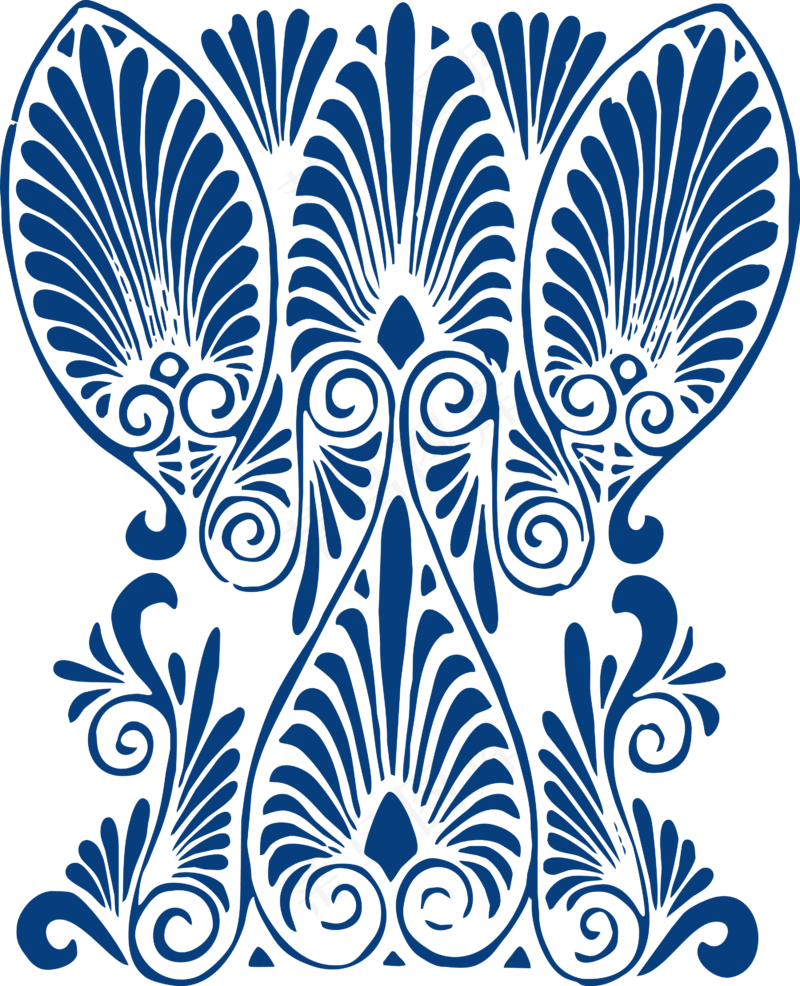 古代青花瓷图案花纹中国风图案祥云纹理传统图腾PNG免扣素材