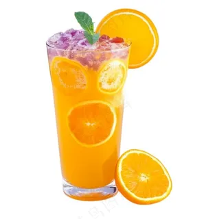 橙汁冰镇饮料水果茶免抠