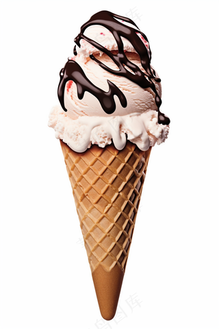 夏日冰淇淋清凉蛋筒甜点摄影图