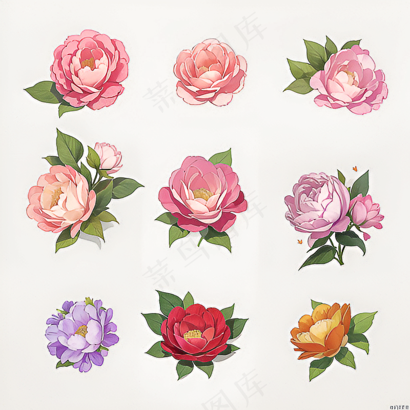 红色黄色粉色玫瑰花免抠素材130