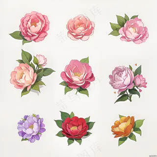 红色黄色粉色玫瑰花免抠素材130