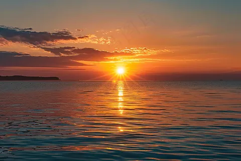 夏日落日海报沙滩晚霞摄影图