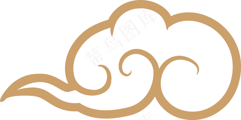 中式传统PNG免扣祥云中国风古典云吉祥图案工笔画创意素材 