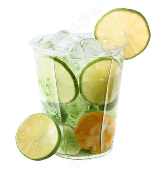 夏日柠檬水苏打汽水冰镇饮料免抠
