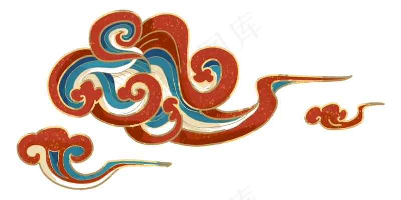 国潮敦煌云纹祥云插画免扣素材 (83)