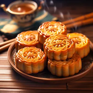 中秋月饼美食甜点摄影图