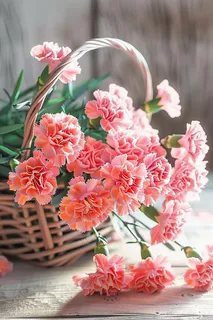 康乃馨鲜花花束摄影图
