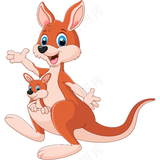免抠开怀大笑的袋鼠妈妈
