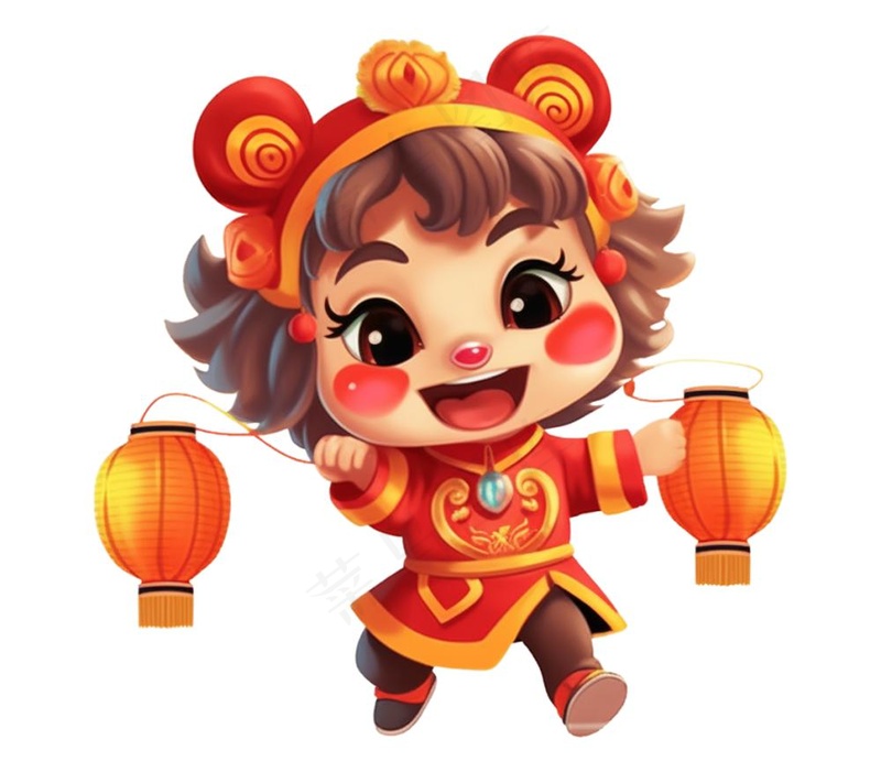 可爱福娃新年形象(1168x1024)