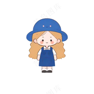 可爱Q版幼稚园小女生-免抠透明底 (2)