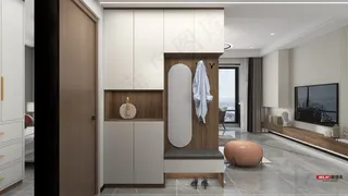 现代风格门厅玄关换鞋凳效果图