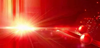 红色科技风粒子流光特效背景