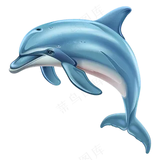 免扣蓝色卡通海豚